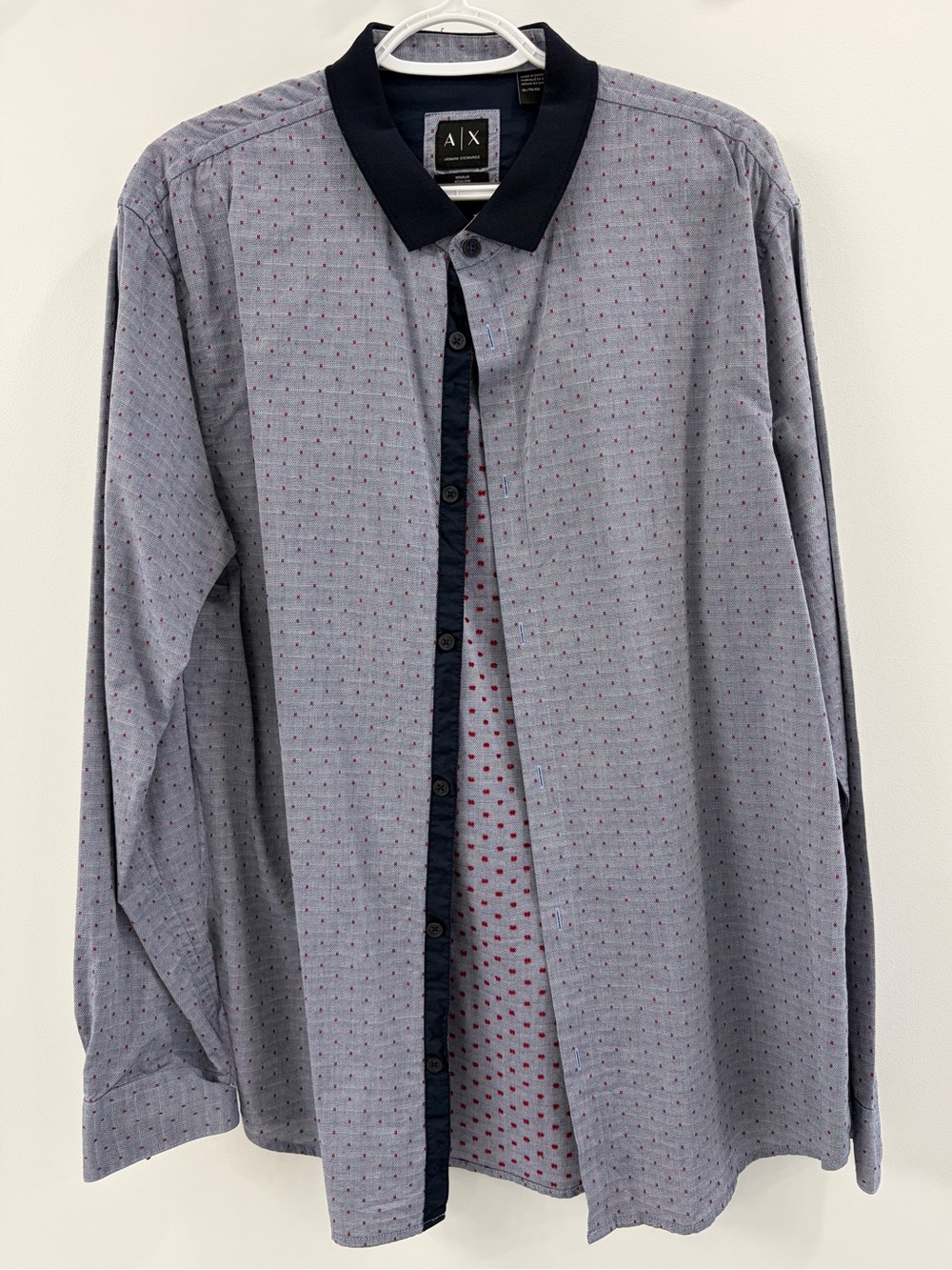 A/X Armani Exchange Men's Dot-Print Long Sleeve Shirt - XL Regular